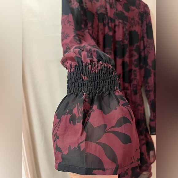 Mini long sleeve A.B.S dress floral print summer/spring feminine size small - Picture 2 of 9